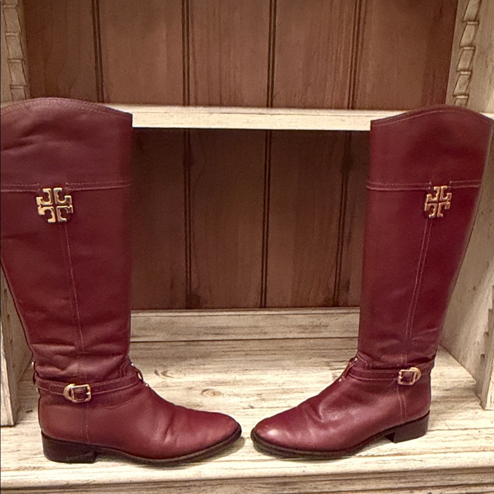 Tory Burch Brown Leather Riding Boots - Picture 7 of 7